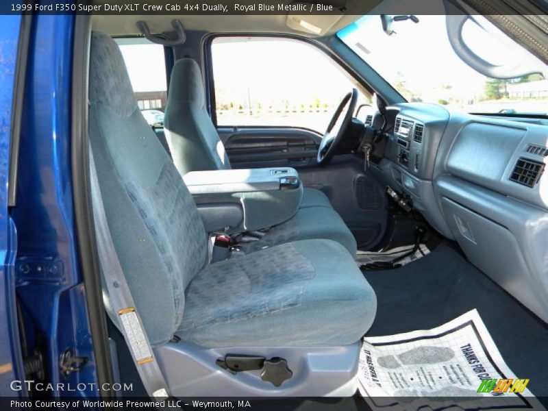 Royal Blue Metallic / Blue 1999 Ford F350 Super Duty XLT Crew Cab 4x4 Dually
