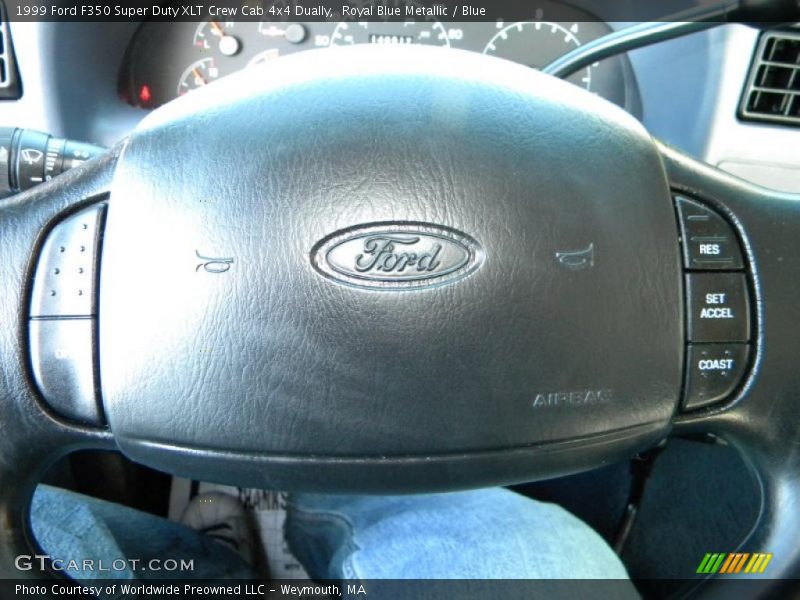 Royal Blue Metallic / Blue 1999 Ford F350 Super Duty XLT Crew Cab 4x4 Dually