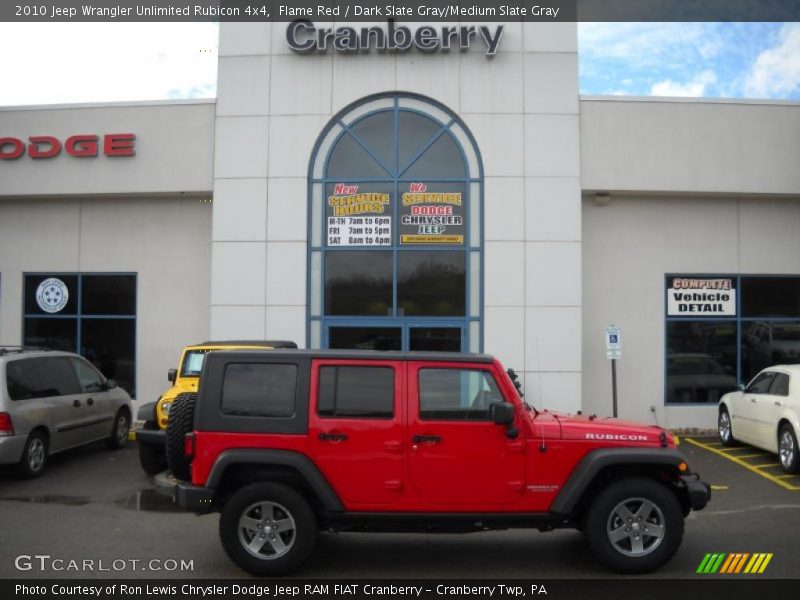 Flame Red / Dark Slate Gray/Medium Slate Gray 2010 Jeep Wrangler Unlimited Rubicon 4x4