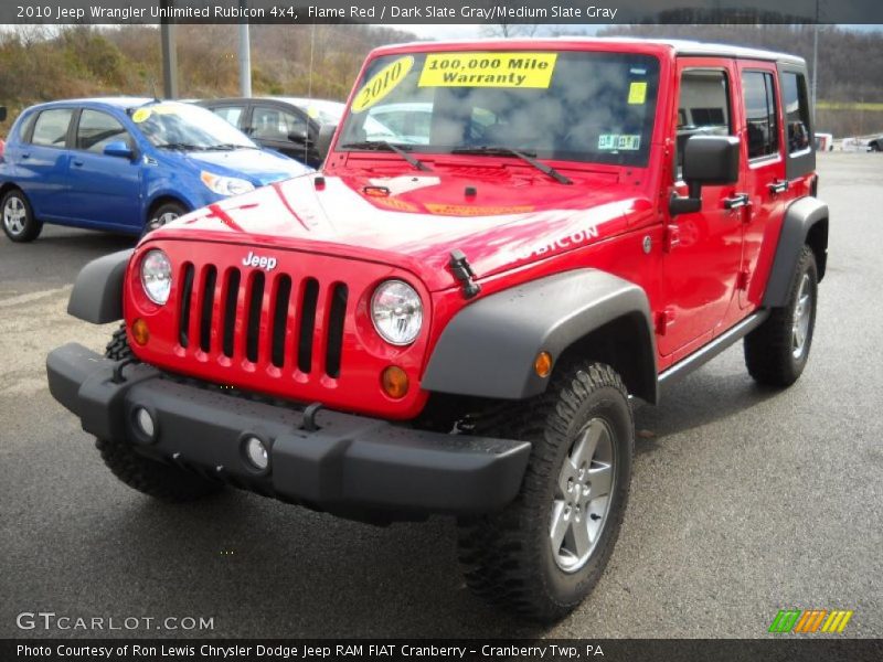Flame Red / Dark Slate Gray/Medium Slate Gray 2010 Jeep Wrangler Unlimited Rubicon 4x4