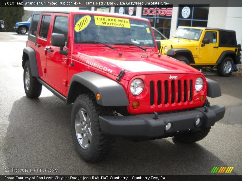 Flame Red / Dark Slate Gray/Medium Slate Gray 2010 Jeep Wrangler Unlimited Rubicon 4x4