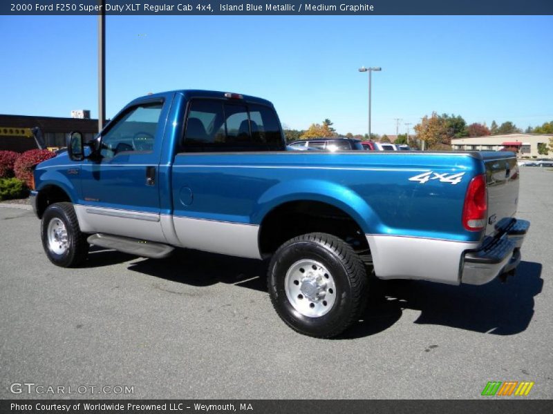 Island Blue Metallic / Medium Graphite 2000 Ford F250 Super Duty XLT Regular Cab 4x4