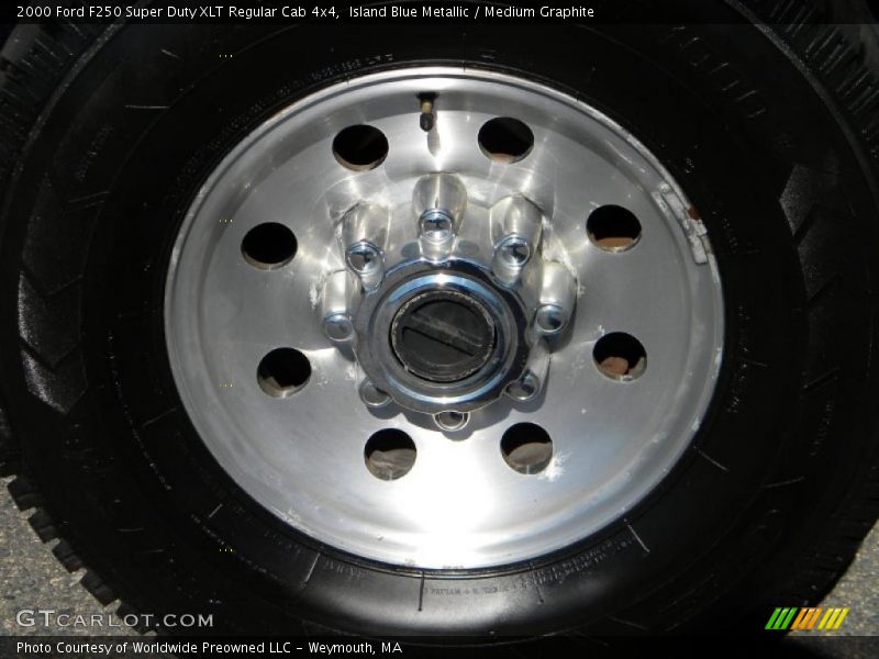 Island Blue Metallic / Medium Graphite 2000 Ford F250 Super Duty XLT Regular Cab 4x4