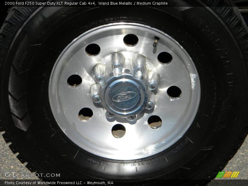 Island Blue Metallic / Medium Graphite 2000 Ford F250 Super Duty XLT Regular Cab 4x4