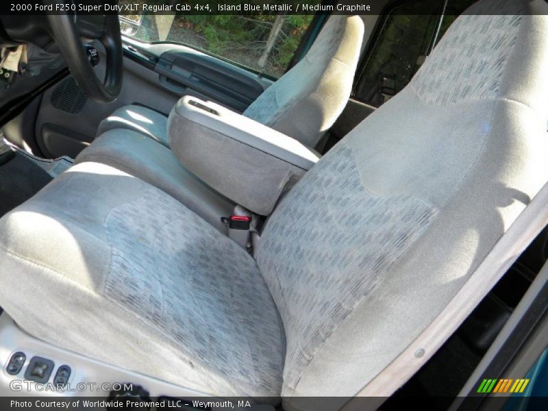 Island Blue Metallic / Medium Graphite 2000 Ford F250 Super Duty XLT Regular Cab 4x4