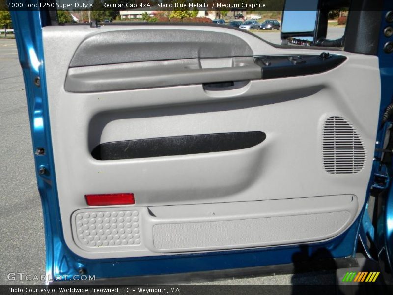Island Blue Metallic / Medium Graphite 2000 Ford F250 Super Duty XLT Regular Cab 4x4