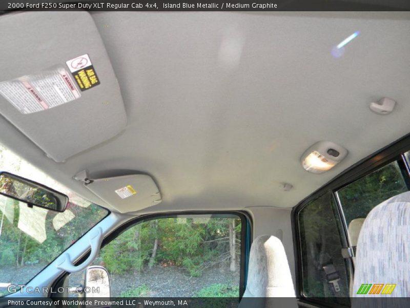 Island Blue Metallic / Medium Graphite 2000 Ford F250 Super Duty XLT Regular Cab 4x4