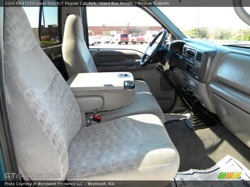 Island Blue Metallic / Medium Graphite 2000 Ford F250 Super Duty XLT Regular Cab 4x4