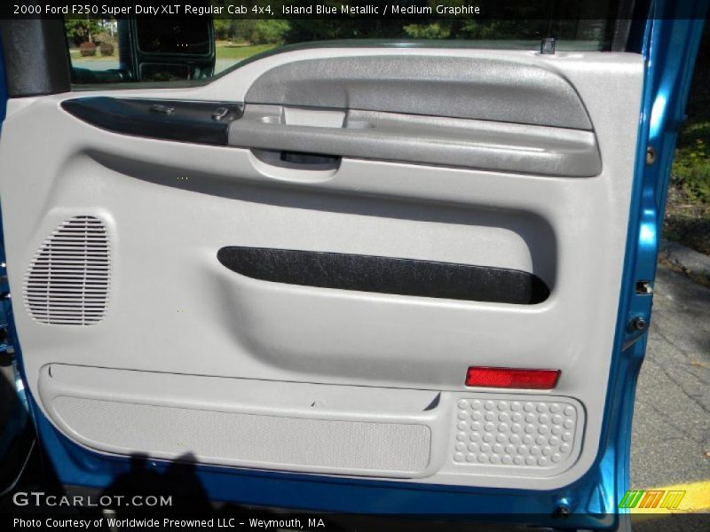 Island Blue Metallic / Medium Graphite 2000 Ford F250 Super Duty XLT Regular Cab 4x4
