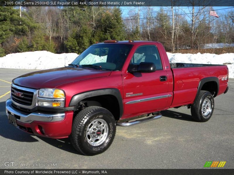 Sport Red Metallic / Dark Pewter 2005 GMC Sierra 2500HD SLE Regular Cab 4x4