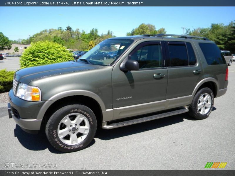 Estate Green Metallic / Medium Parchment 2004 Ford Explorer Eddie Bauer 4x4