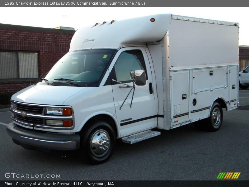 Summit White / Blue 1999 Chevrolet Express Cutaway 3500 Commercial Van