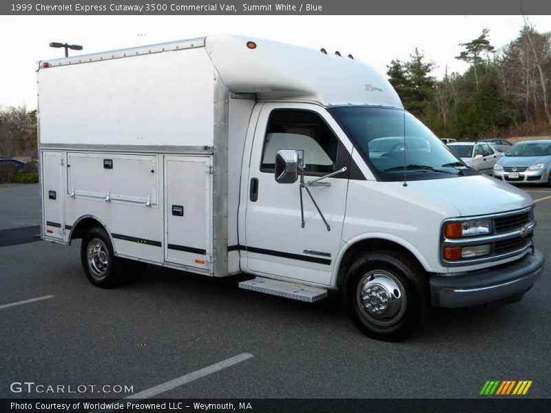 Summit White / Blue 1999 Chevrolet Express Cutaway 3500 Commercial Van