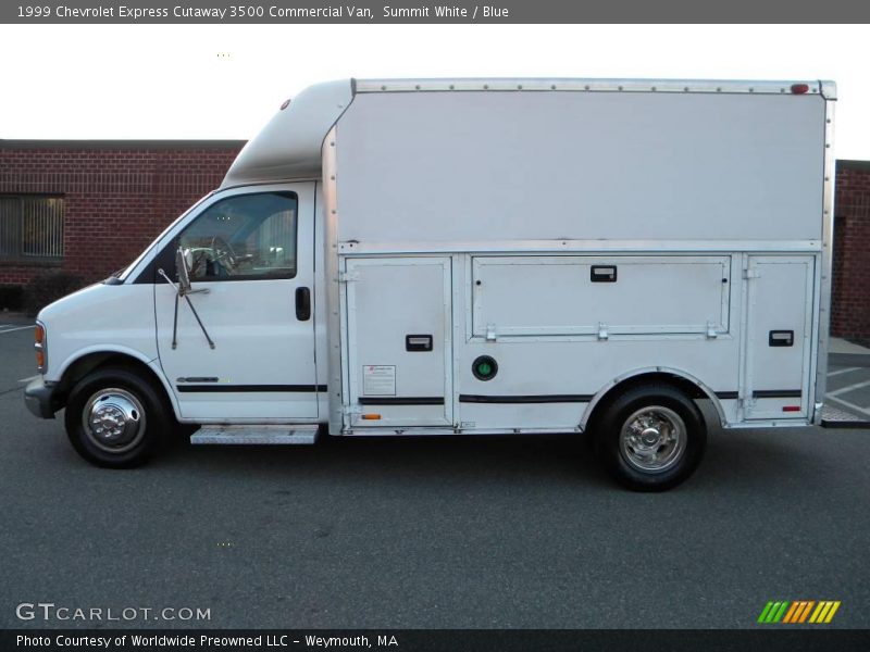 Summit White / Blue 1999 Chevrolet Express Cutaway 3500 Commercial Van
