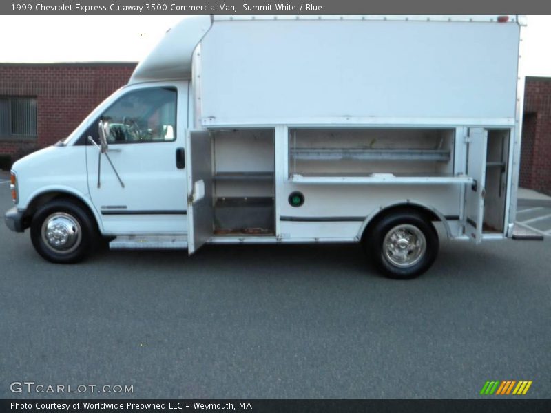 Summit White / Blue 1999 Chevrolet Express Cutaway 3500 Commercial Van