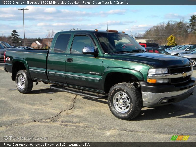 Forest Green Metallic / Graphite 2002 Chevrolet Silverado 2500 LS Extended Cab 4x4