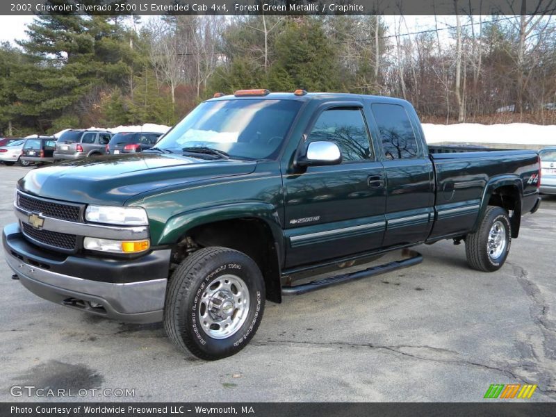 Forest Green Metallic / Graphite 2002 Chevrolet Silverado 2500 LS Extended Cab 4x4