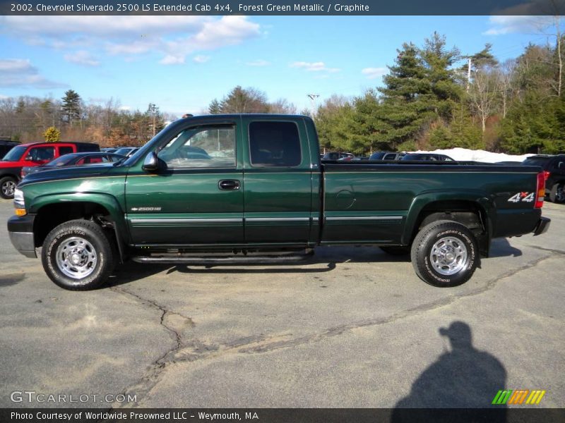 Forest Green Metallic / Graphite 2002 Chevrolet Silverado 2500 LS Extended Cab 4x4