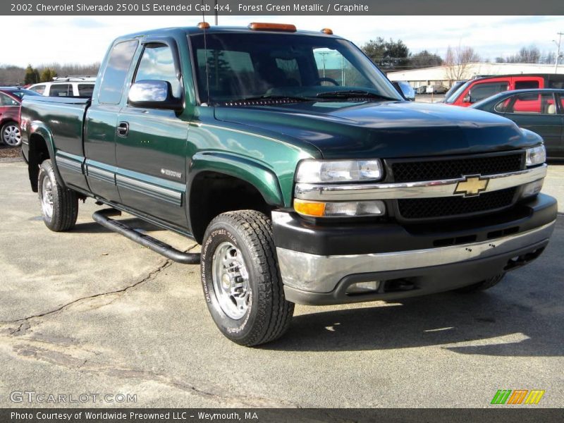 Forest Green Metallic / Graphite 2002 Chevrolet Silverado 2500 LS Extended Cab 4x4