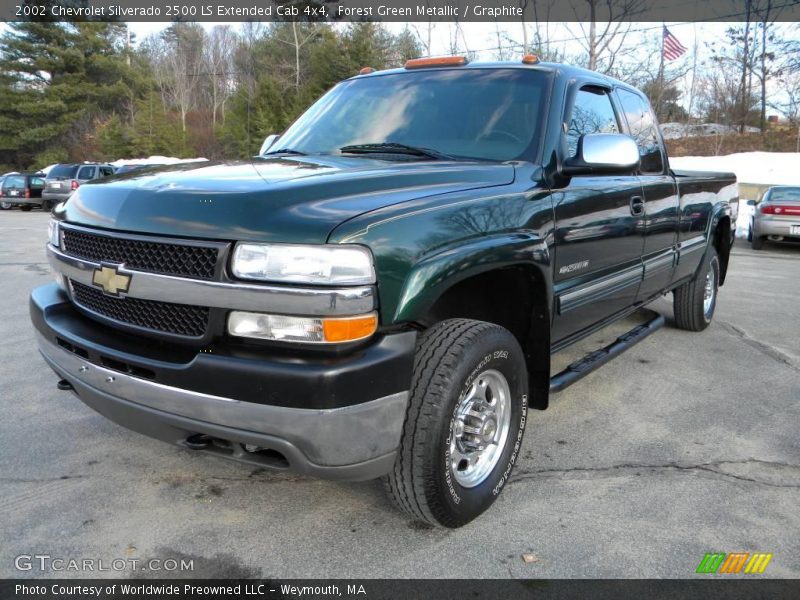 Forest Green Metallic / Graphite 2002 Chevrolet Silverado 2500 LS Extended Cab 4x4