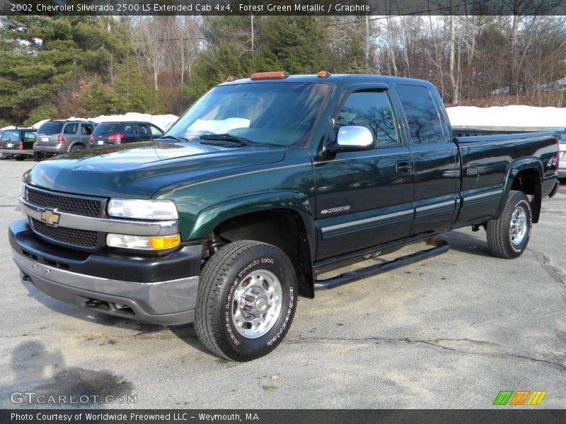 Forest Green Metallic / Graphite 2002 Chevrolet Silverado 2500 LS Extended Cab 4x4