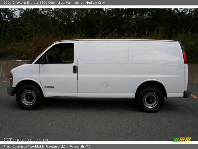 White / Medium Gray 2001 Chevrolet Express 3500 Commercial Van