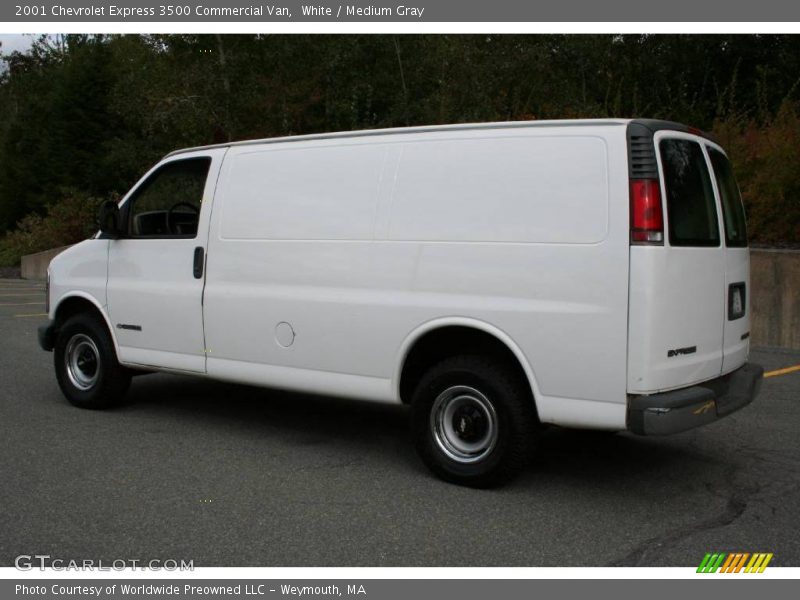 White / Medium Gray 2001 Chevrolet Express 3500 Commercial Van