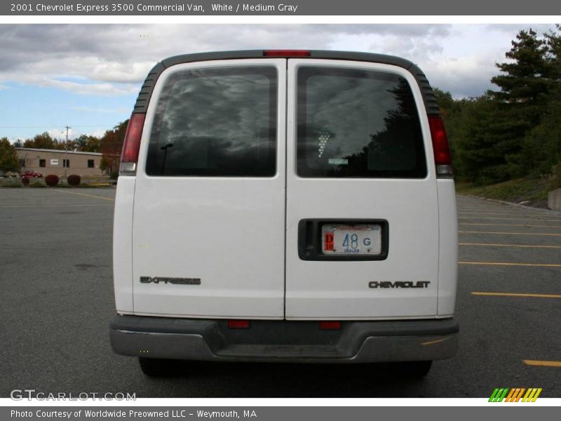 White / Medium Gray 2001 Chevrolet Express 3500 Commercial Van