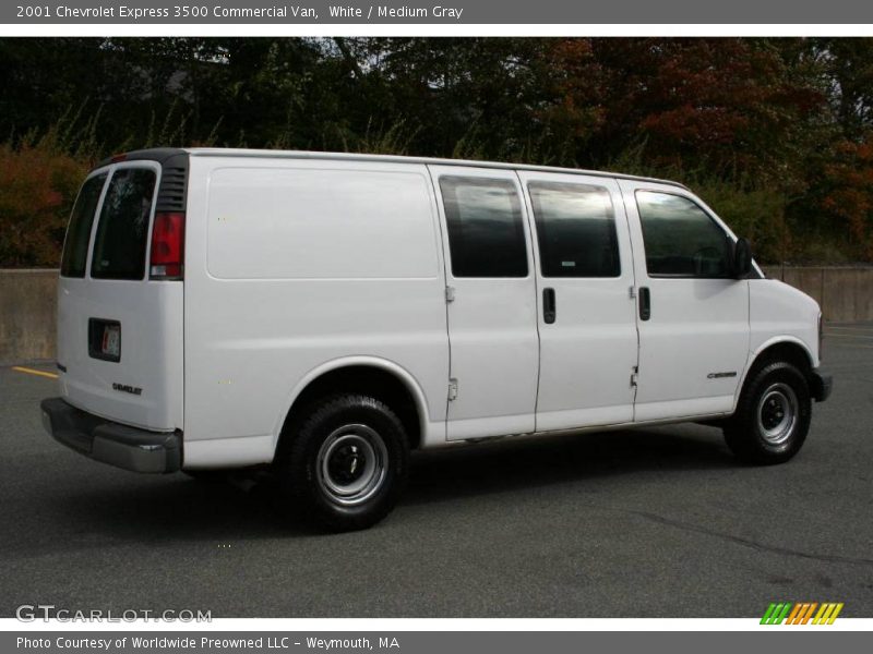 White / Medium Gray 2001 Chevrolet Express 3500 Commercial Van