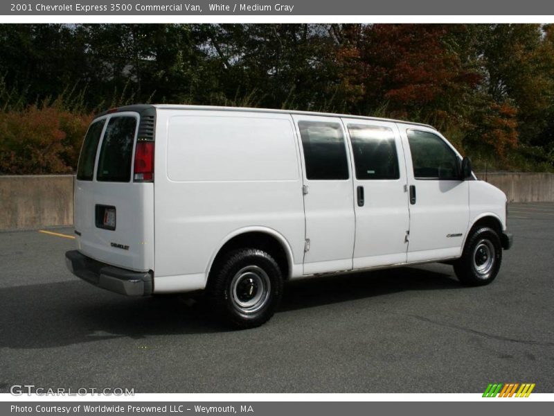 White / Medium Gray 2001 Chevrolet Express 3500 Commercial Van