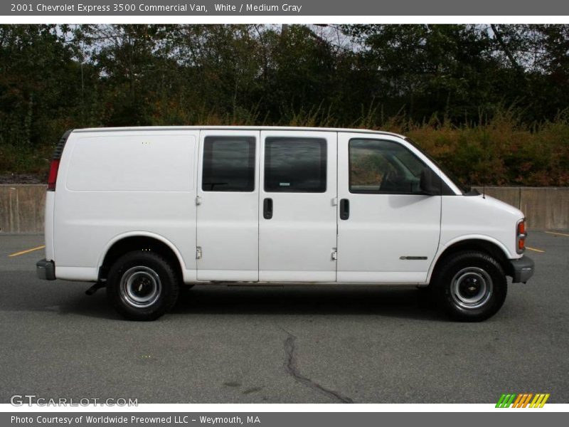 White / Medium Gray 2001 Chevrolet Express 3500 Commercial Van