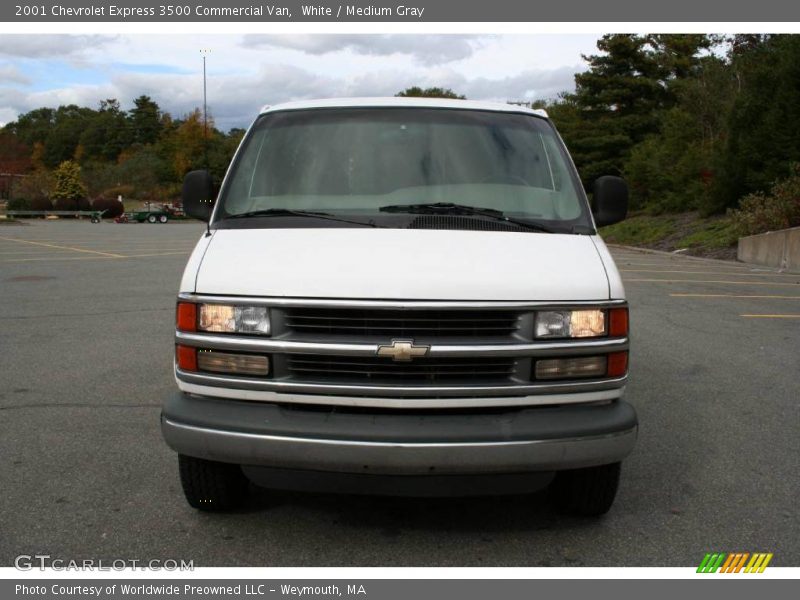 White / Medium Gray 2001 Chevrolet Express 3500 Commercial Van