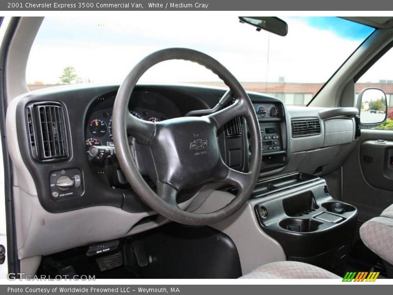 White / Medium Gray 2001 Chevrolet Express 3500 Commercial Van