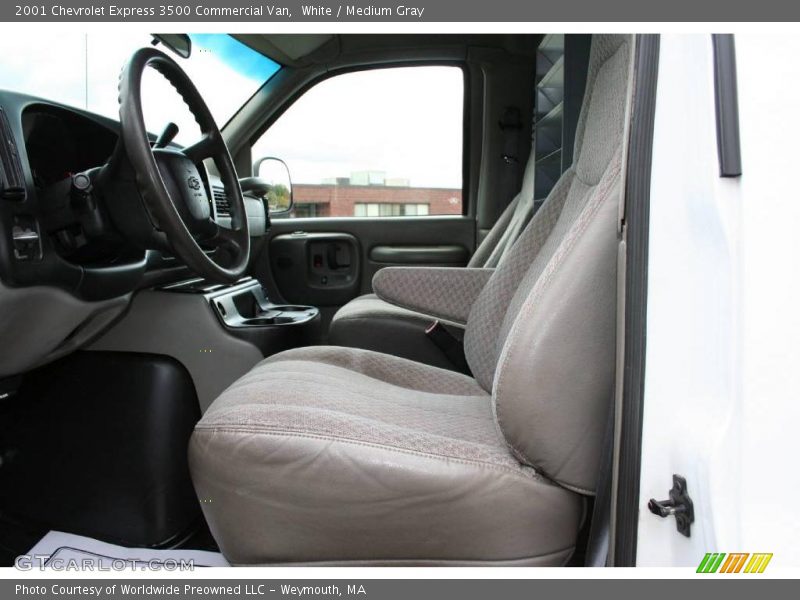 White / Medium Gray 2001 Chevrolet Express 3500 Commercial Van