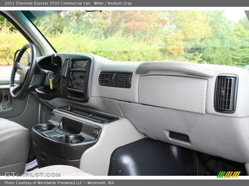White / Medium Gray 2001 Chevrolet Express 3500 Commercial Van