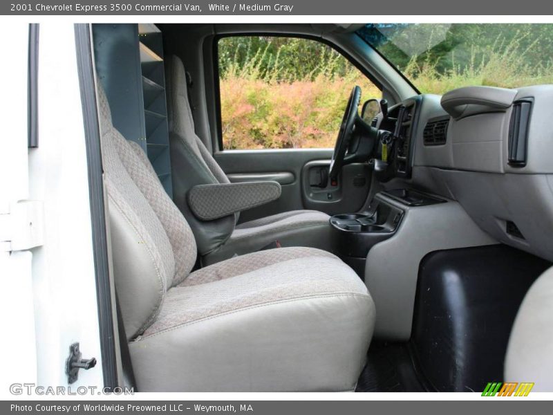 White / Medium Gray 2001 Chevrolet Express 3500 Commercial Van