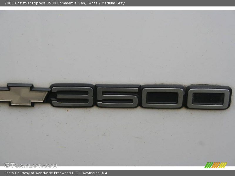 White / Medium Gray 2001 Chevrolet Express 3500 Commercial Van