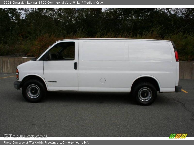 White / Medium Gray 2001 Chevrolet Express 3500 Commercial Van