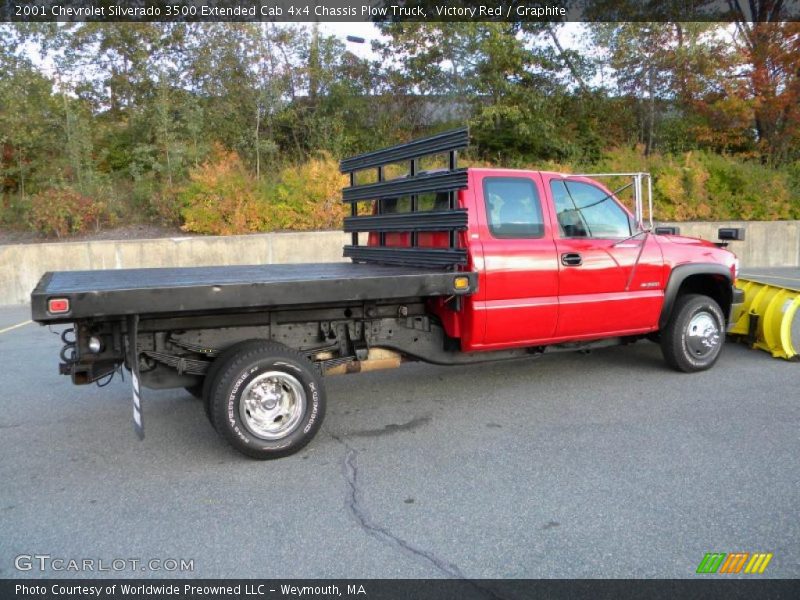 Victory Red / Graphite 2001 Chevrolet Silverado 3500 Extended Cab 4x4 Chassis Plow Truck