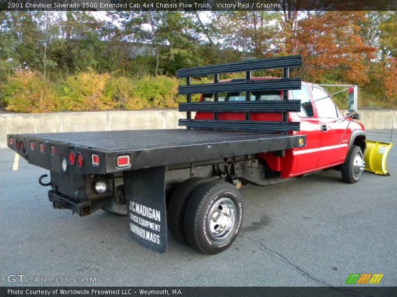 Victory Red / Graphite 2001 Chevrolet Silverado 3500 Extended Cab 4x4 Chassis Plow Truck