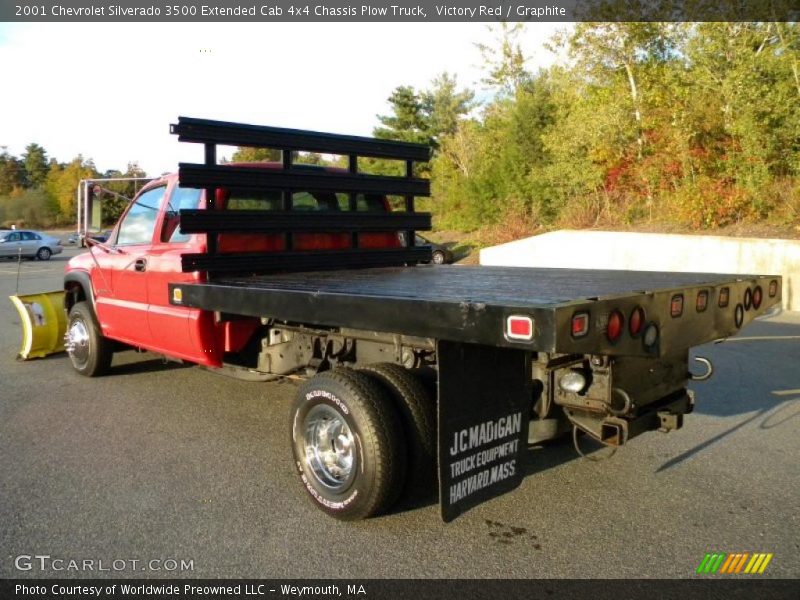 Victory Red / Graphite 2001 Chevrolet Silverado 3500 Extended Cab 4x4 Chassis Plow Truck
