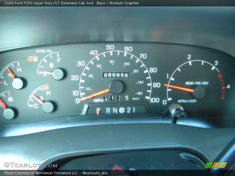Black / Medium Graphite 2000 Ford F350 Super Duty XLT Extended Cab 4x4