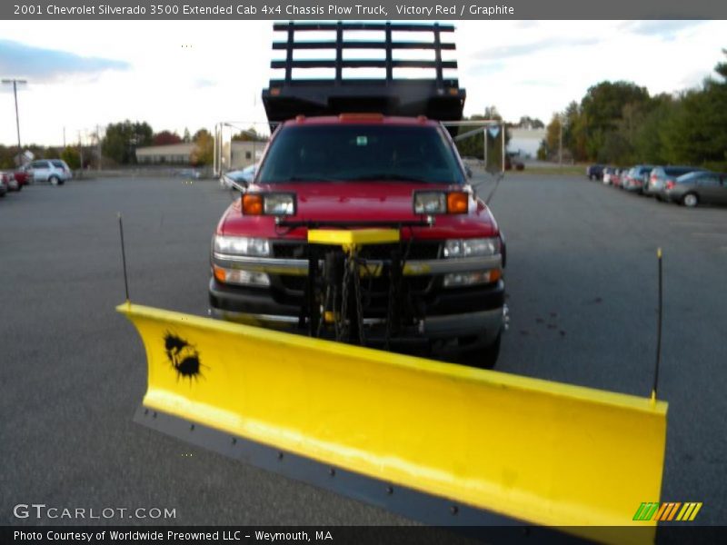 Victory Red / Graphite 2001 Chevrolet Silverado 3500 Extended Cab 4x4 Chassis Plow Truck
