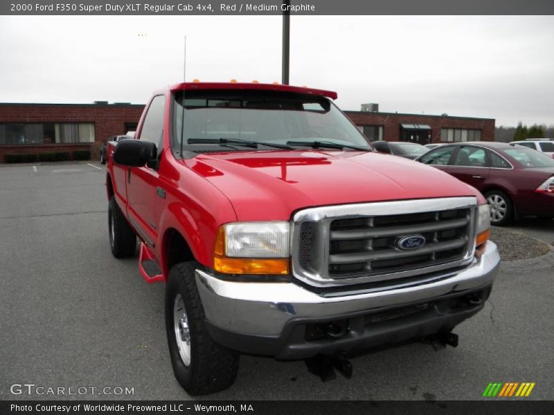 Red / Medium Graphite 2000 Ford F350 Super Duty XLT Regular Cab 4x4