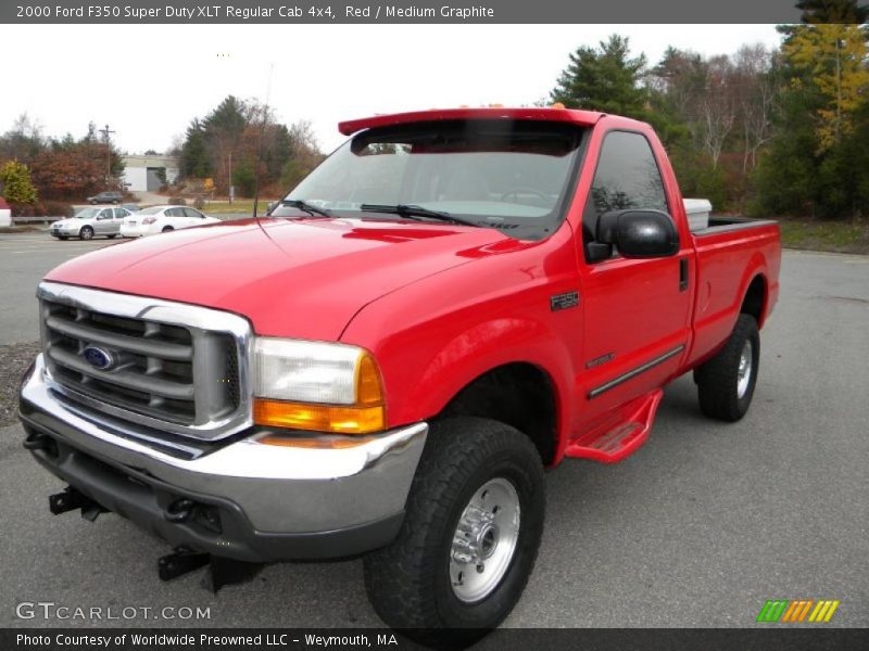 Red / Medium Graphite 2000 Ford F350 Super Duty XLT Regular Cab 4x4