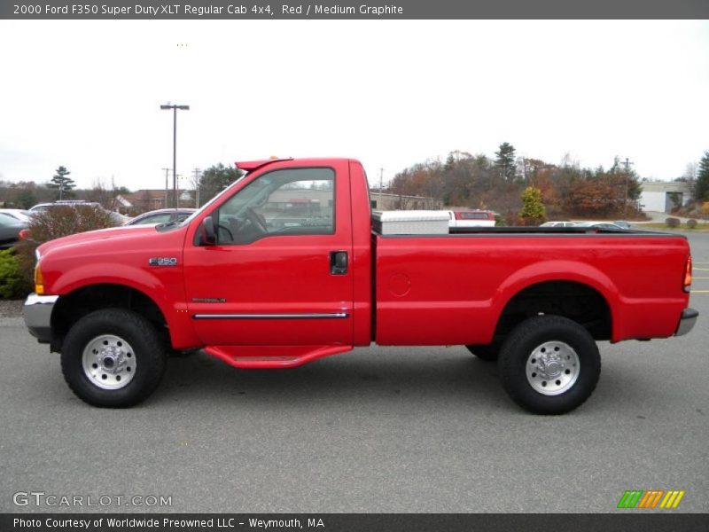 Red / Medium Graphite 2000 Ford F350 Super Duty XLT Regular Cab 4x4