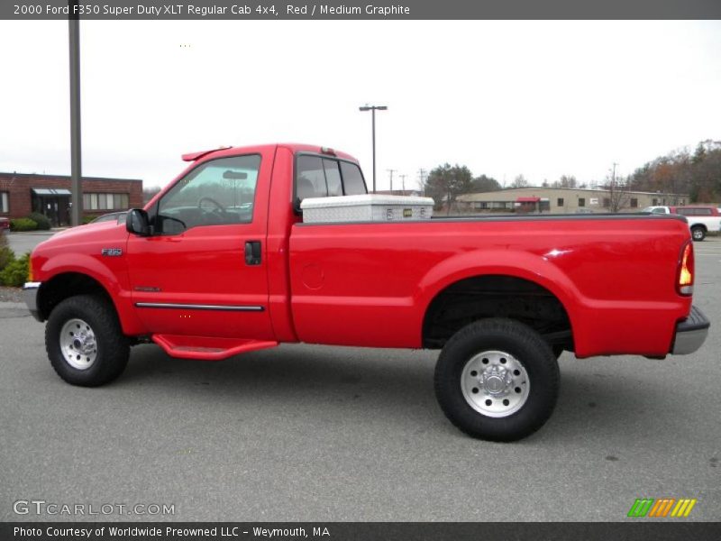 Red / Medium Graphite 2000 Ford F350 Super Duty XLT Regular Cab 4x4