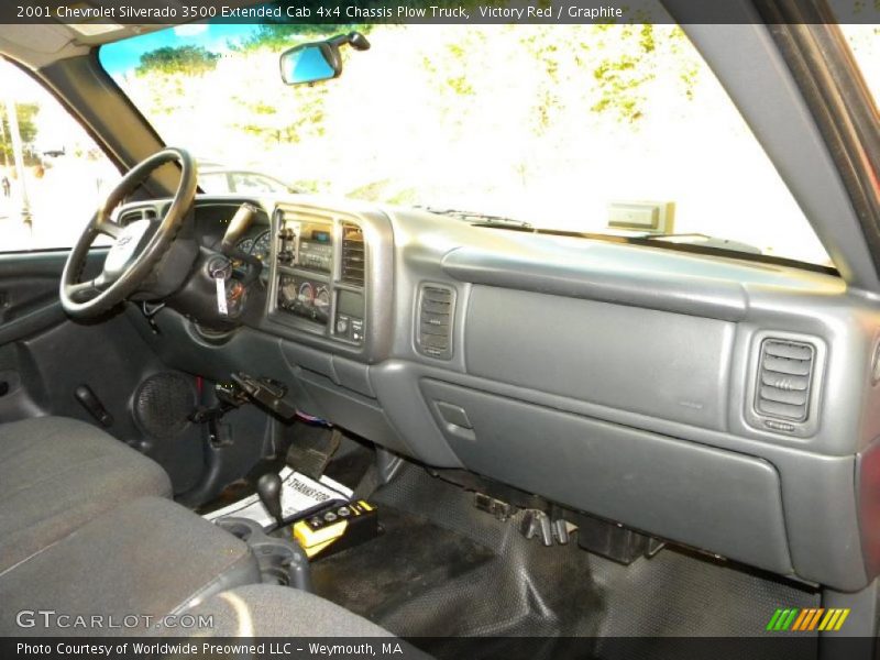 Victory Red / Graphite 2001 Chevrolet Silverado 3500 Extended Cab 4x4 Chassis Plow Truck