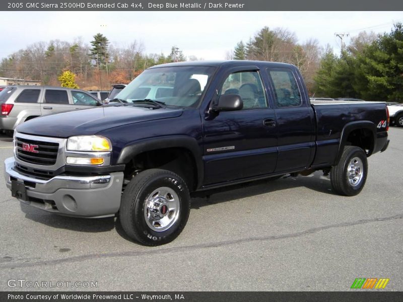 Deep Blue Metallic / Dark Pewter 2005 GMC Sierra 2500HD Extended Cab 4x4
