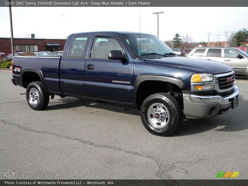 Deep Blue Metallic / Dark Pewter 2005 GMC Sierra 2500HD Extended Cab 4x4